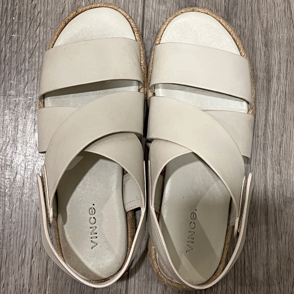 Vince  Leather Espadrilles Sandals Women's Size 6